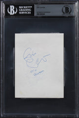 Eric Clapton Authentic Signed 3.75x5 Cut Signature Autographed BAS Slabbed