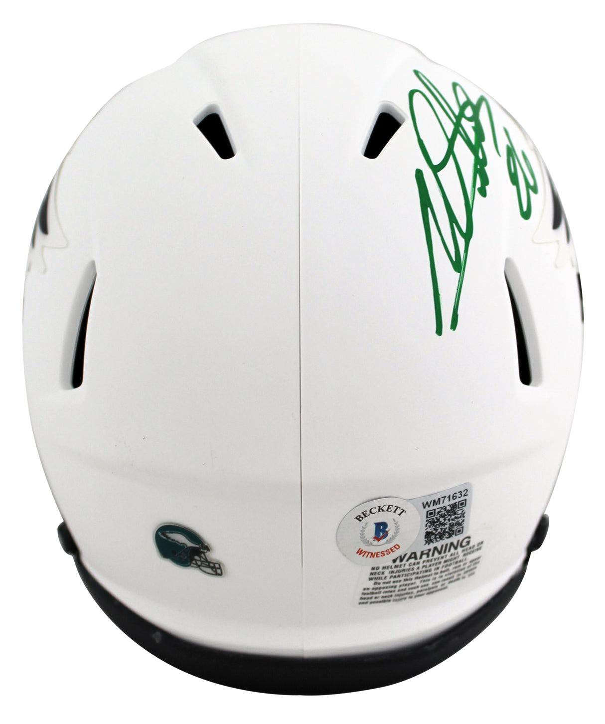 Eagles Miles Sanders Authentic Signed Lunar Speed Mini Helmet BAS Witnessed