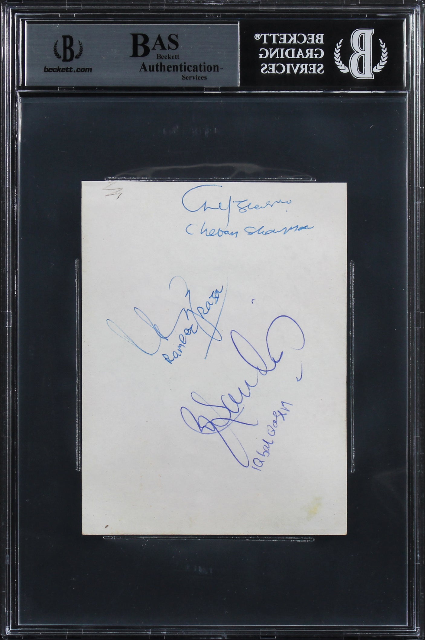 Eric Clapton Authentic Signed 3.75x5 Cut Signature Autographed BAS Slabbed