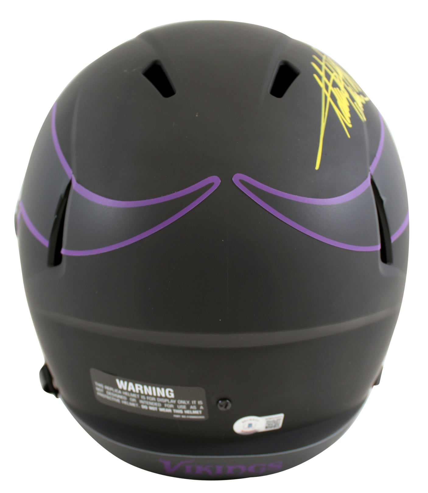 Vikings Adrian Peterson "All Day" Signed Eclipse Full Size Speed Rep Helmet BAS