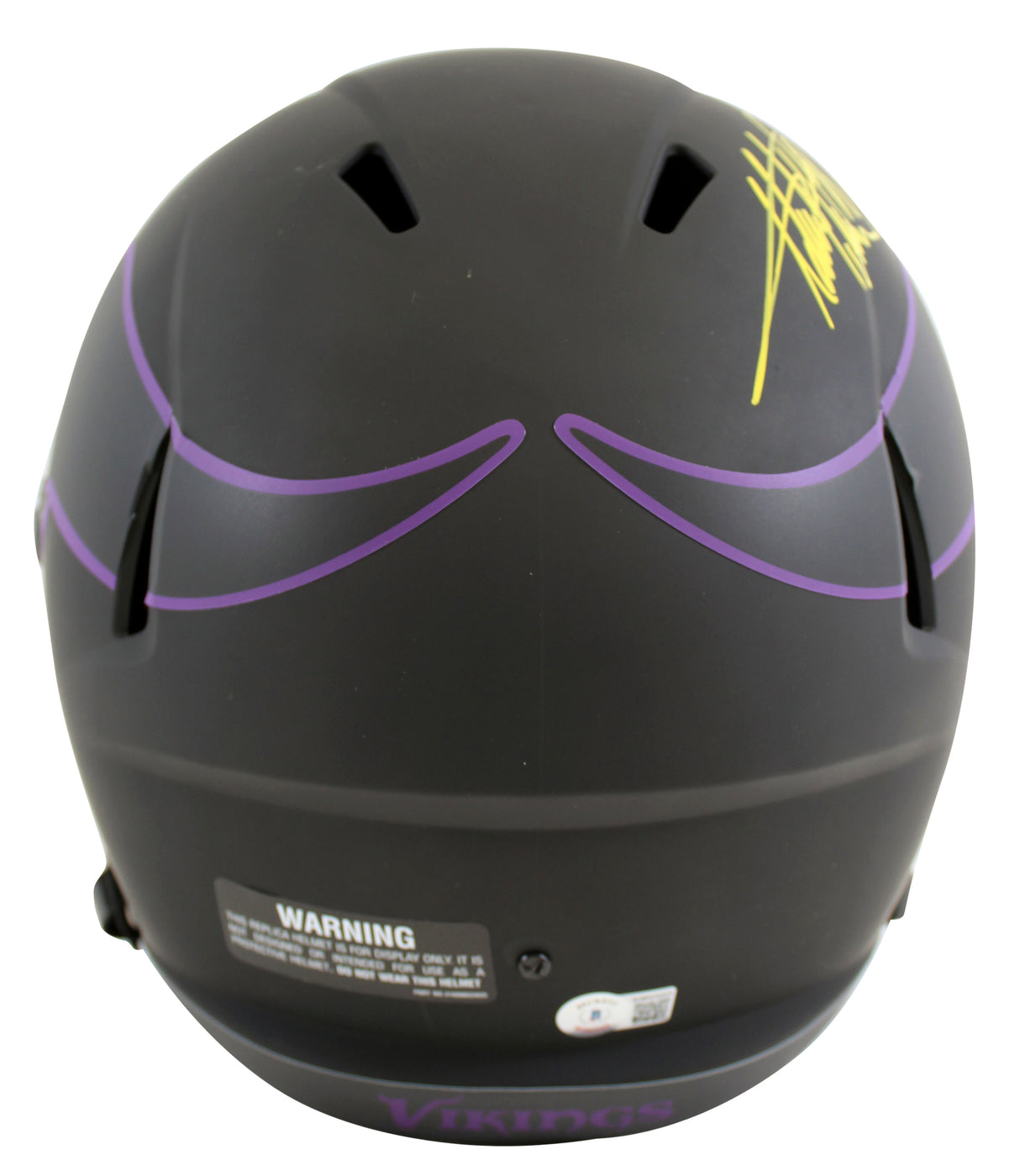 Vikings Adrian Peterson "All Day" Signed Eclipse F/S Speed Rep Helmet w Case BAS