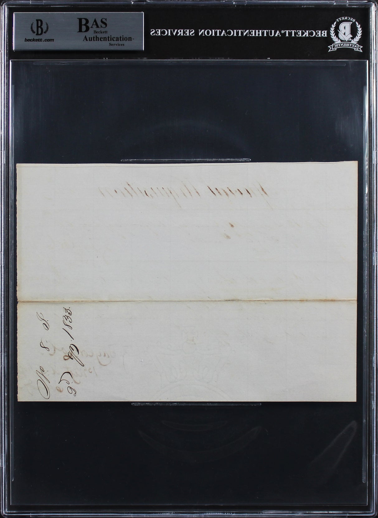 Zachary Taylor Signed 5.5x7.85 1833 Special Requisition Document BAS Slabbed