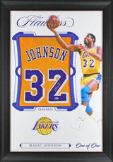 Magic Johnson Authentic Signed One of One Jersey Framed Display BAS Witnessed