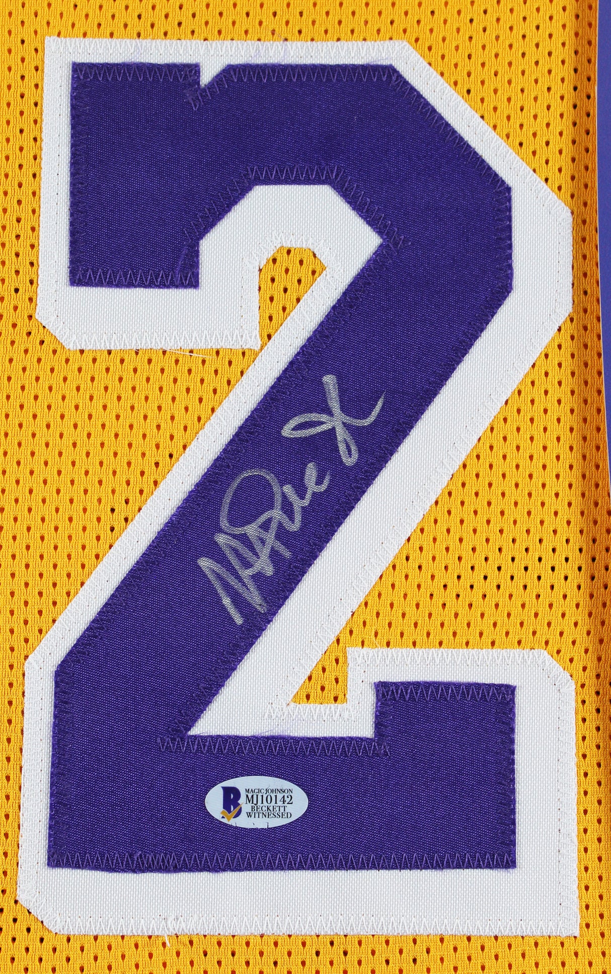 Magic Johnson Authentic Signed One of One Jersey Framed Display BAS Witnessed