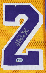 Magic Johnson Authentic Signed One of One Jersey Framed Display BAS Witnessed