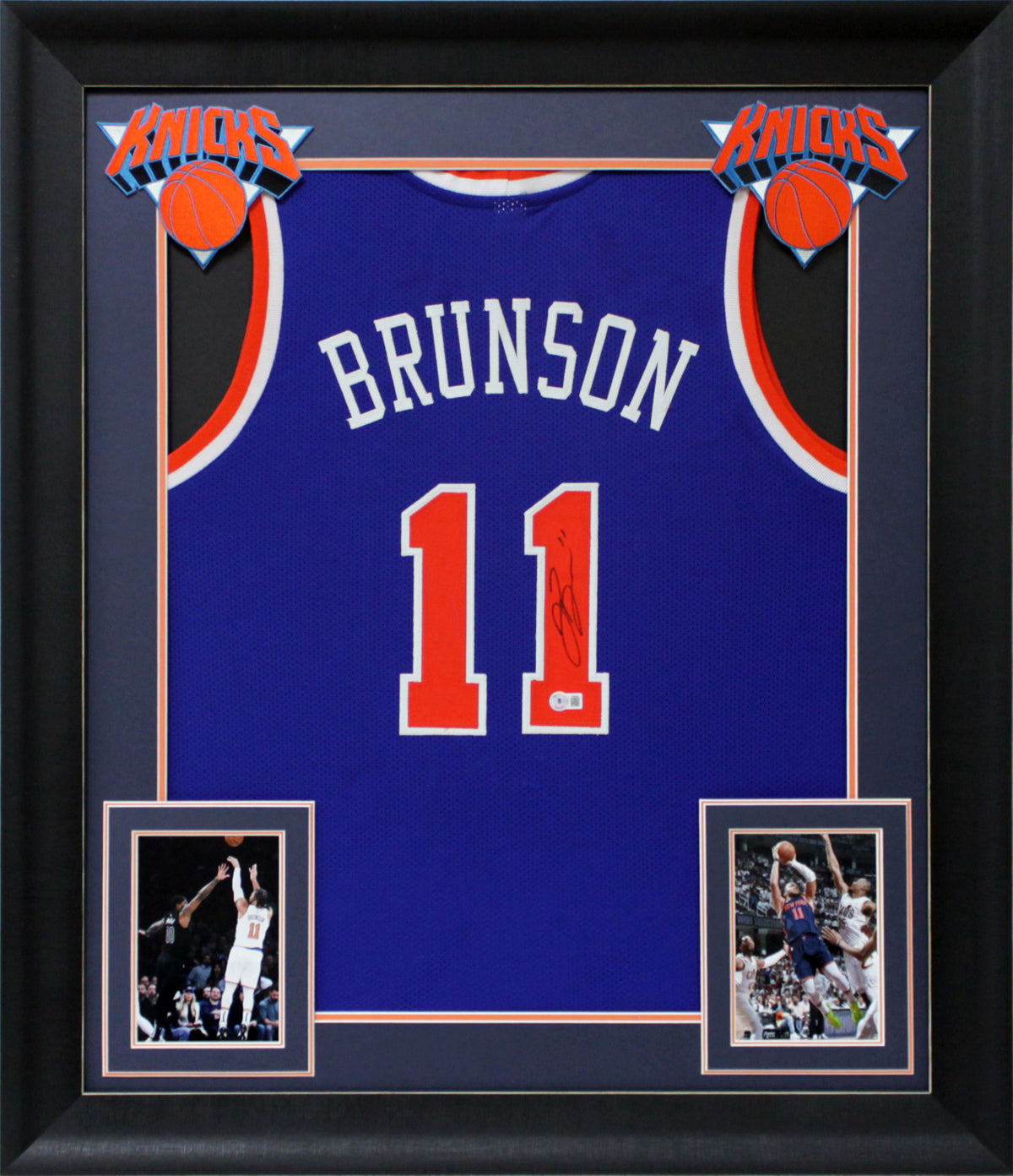 Jalen Brunson Authentic Signed Blue Pro Style Framed Jersey BAS Witnessed