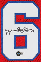 Julius "Dr. J" Erving Authentic Signed Red Pro Style Jersey BAS