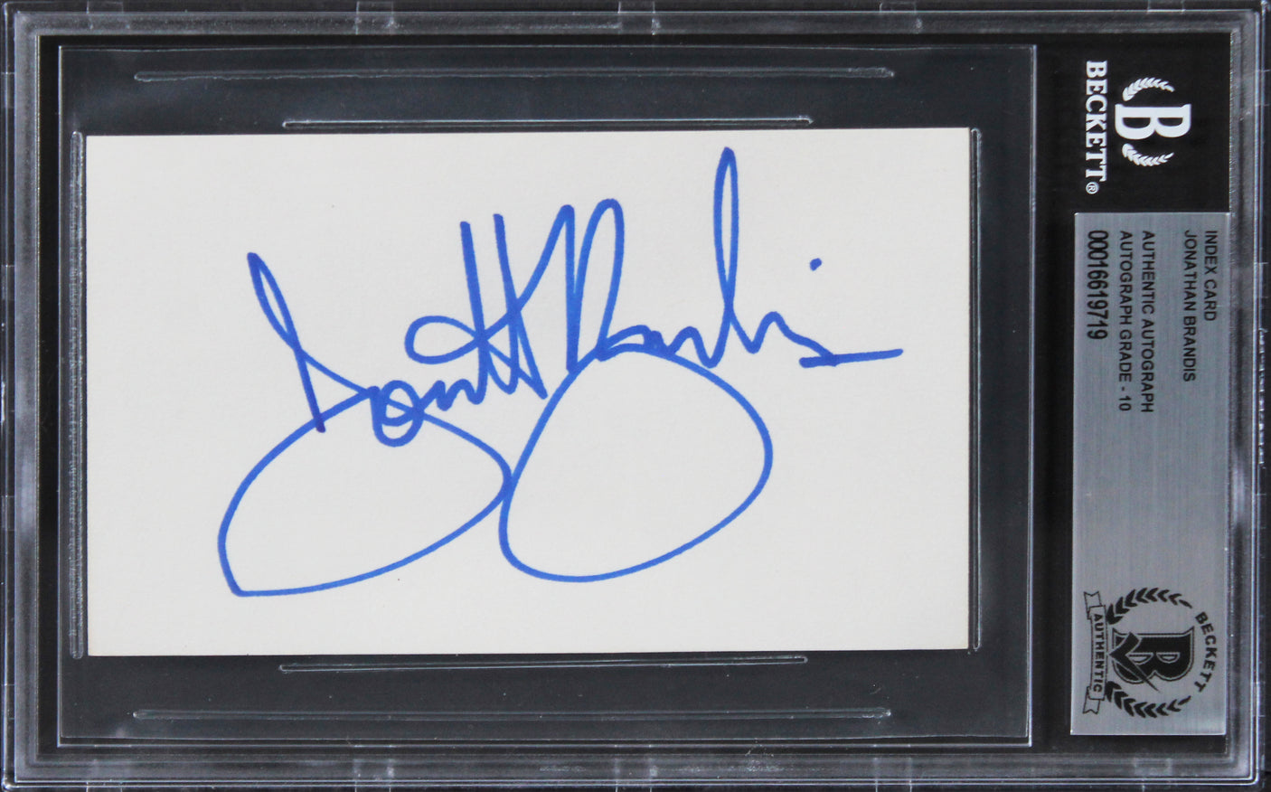 Jonathan Brandis Ladybugs Signed 3x5 Index Card Auto Graded Mint 10 BAS Slab 2