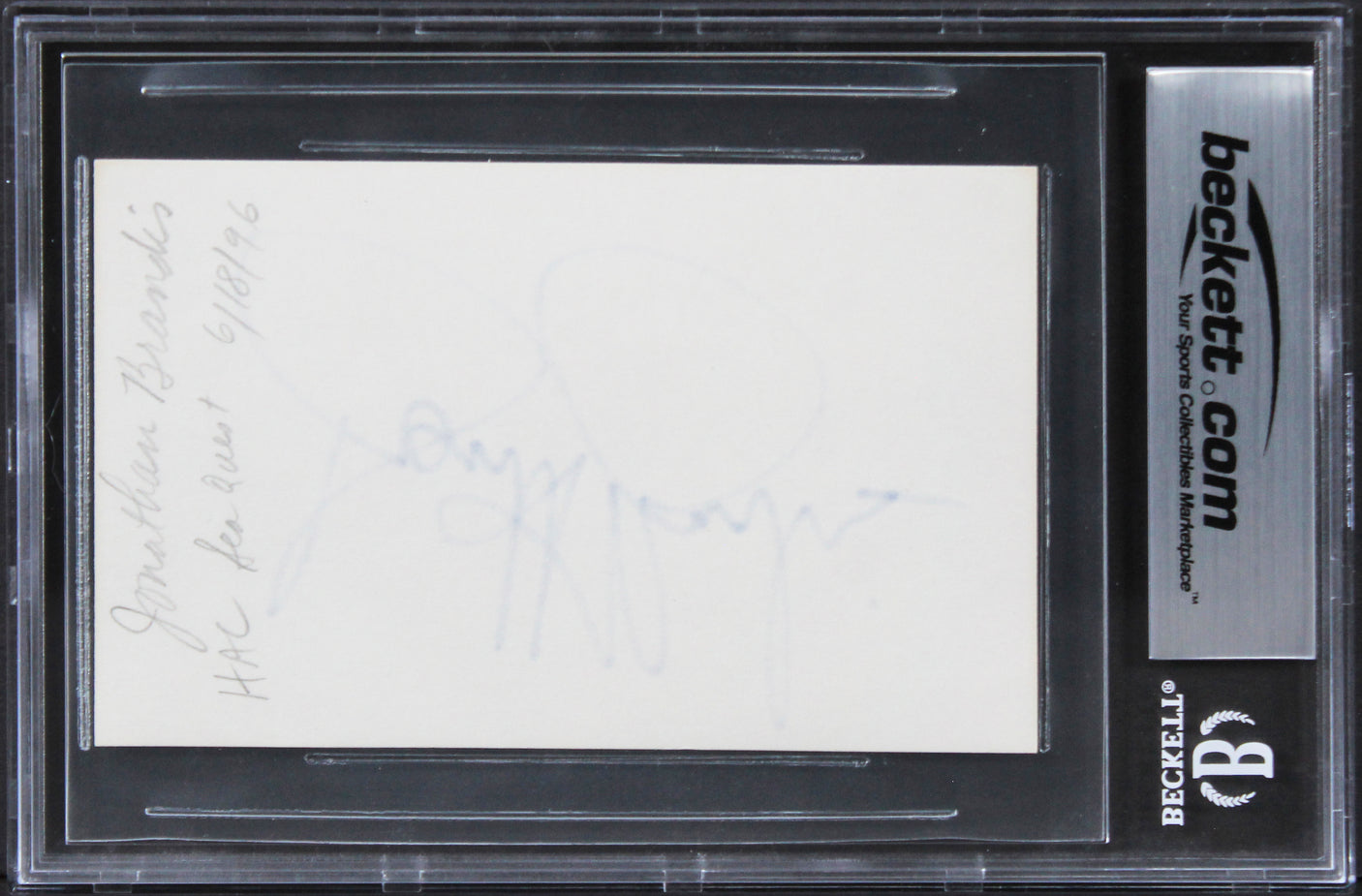 Jonathan Brandis Ladybugs Signed 3x5 Index Card Auto Graded Mint 10 BAS Slab 2