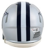 Cowboys CeeDee Lamb Authentic Signed Silver Speed Mini Helmet Fanatics COA