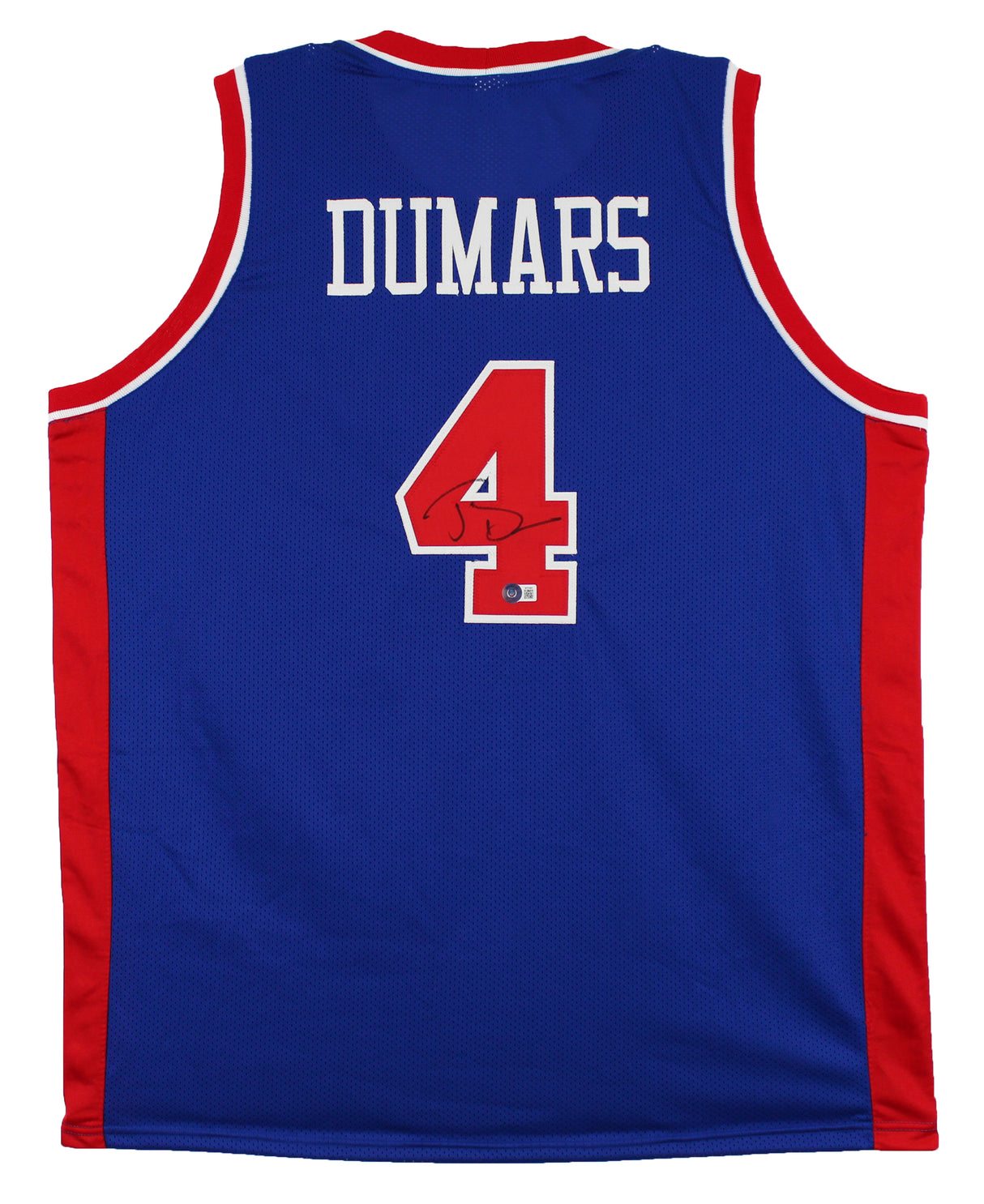 Joe Dumars Authentic Signed Blue Pro Style Jersey Autographed BAS Witnessed