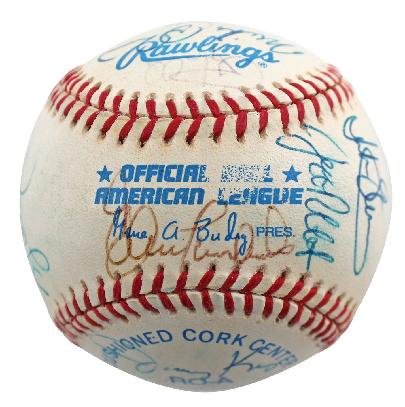 1997 Orioles (23) Erickson, Mussina, Surhoff Signed Oal Baseball BAS #AA03196