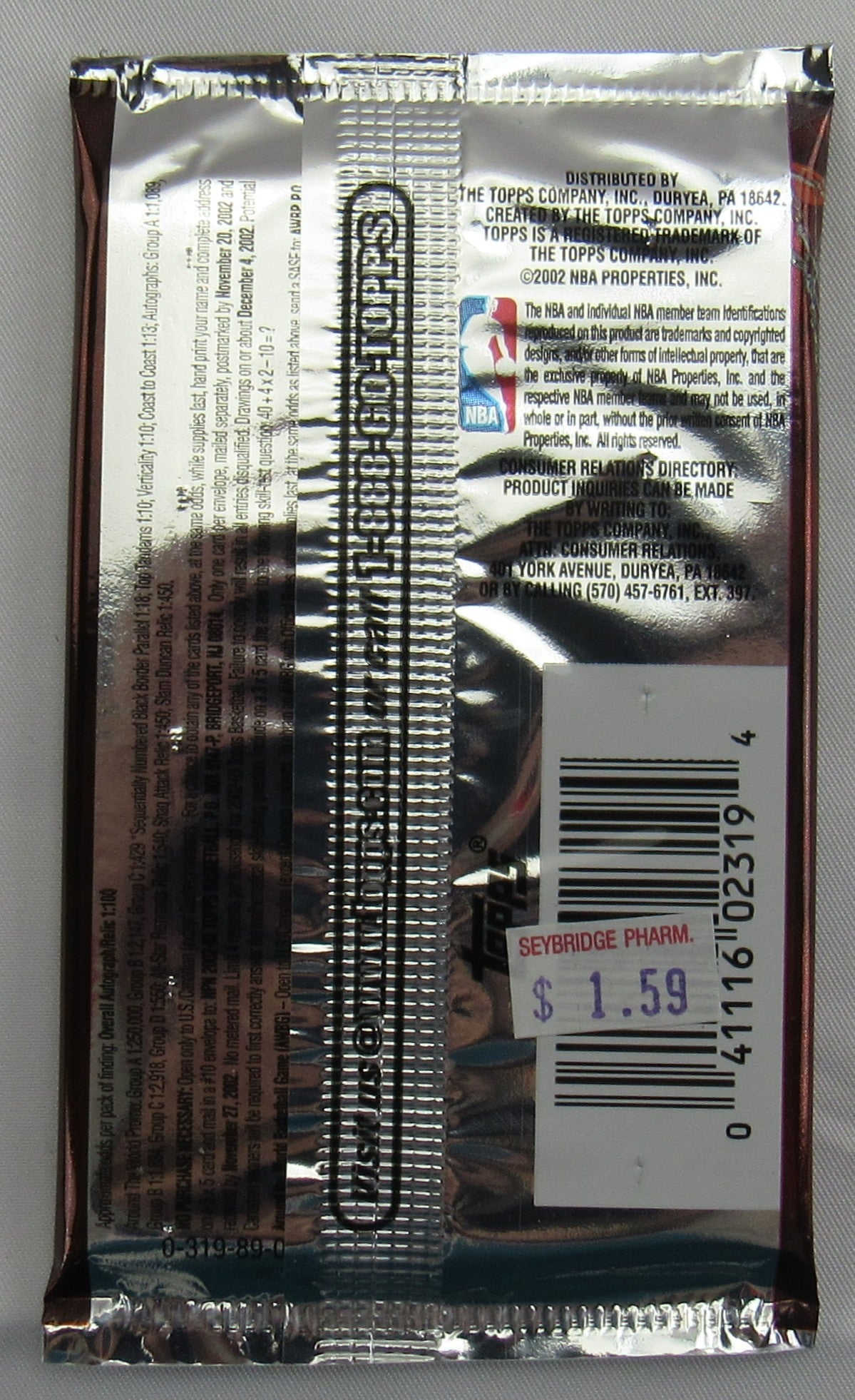 2002-03 Topps NBA Basketball Pack - 10 Cards Per Pack - 7 Pack Lot