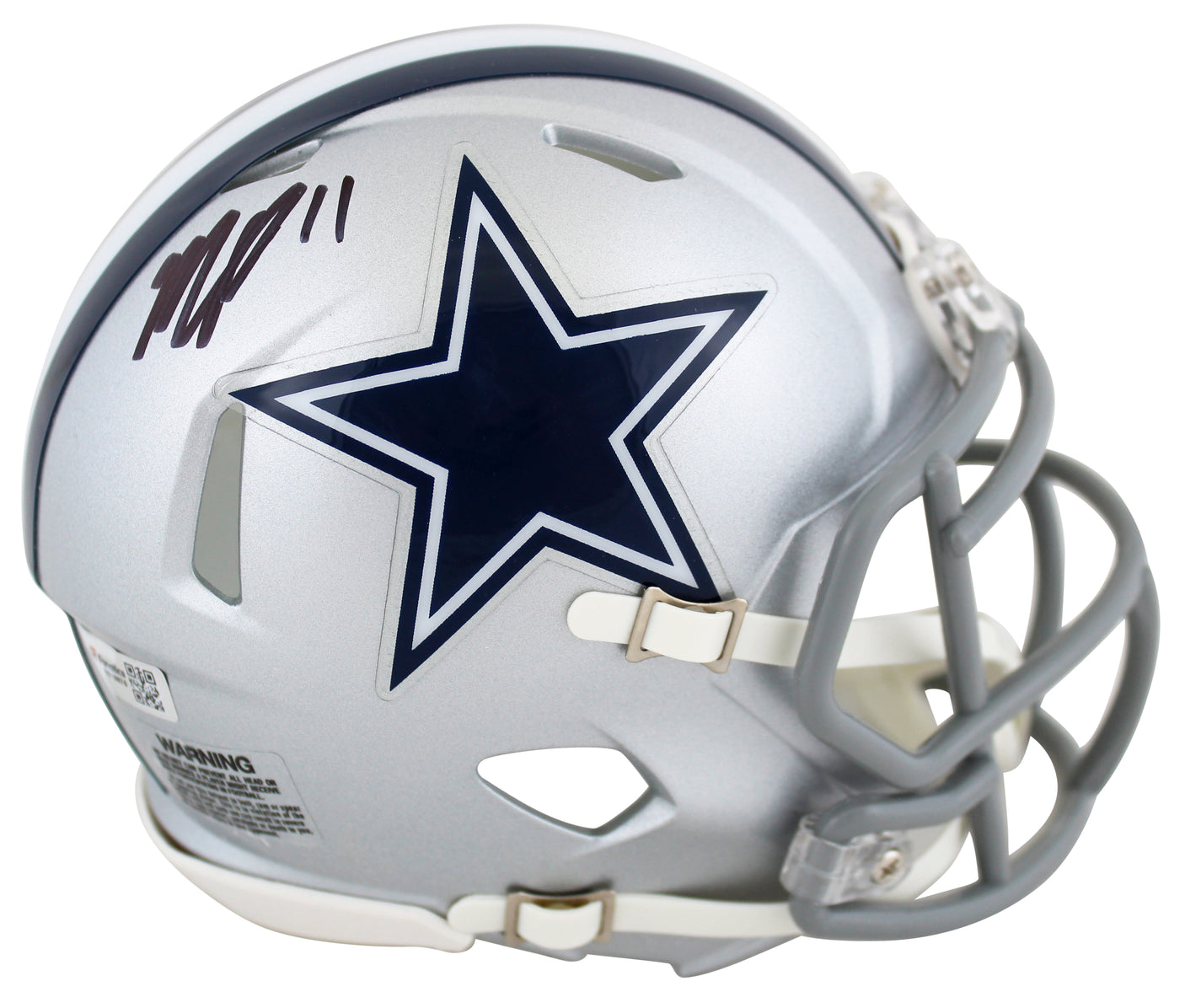 Cowboys Micah Parsons Authentic Signed Silver Speed Mini Helmet Fanatics