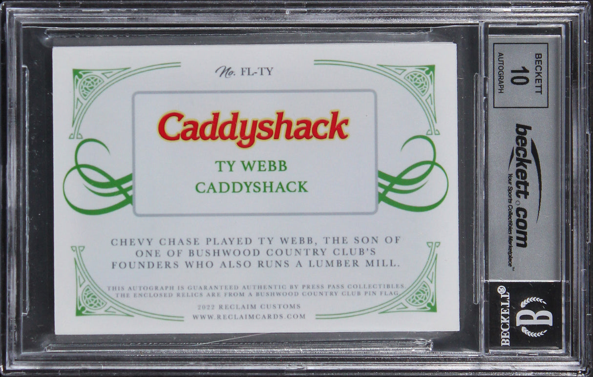 Chevy Chase Caddyshack Signed Green #d/10 Trading Patch Card Auto 10 BAS Slabbed