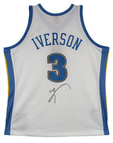 Nuggets Allen Iverson Authentic Signed White M&N HWC Swingman Jersey BAS Witness