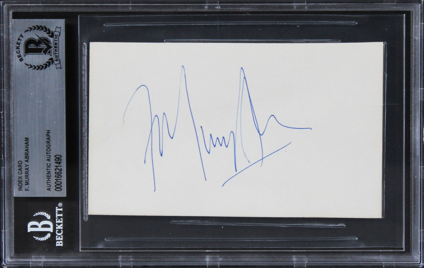 F. Murray Abraham The Grand Budapest Hotel Signed 3x5 Index Card BAS Slabbed 1