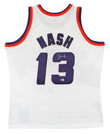 Suns Steve Nash Signed White M&N 1996-97 HWC Swingman Jersey BAS Witnessed