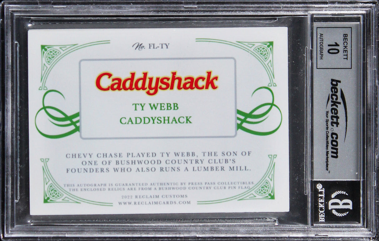 Chevy Chase Caddyshack Signed Gold #'d/5 Patch Trading Card Auto 10! BAS Slabbed