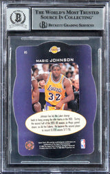 Lakers Magic Johnson Signed 1996 SPX Holoview Heroes #H5 Card Auto 10! BAS Slab