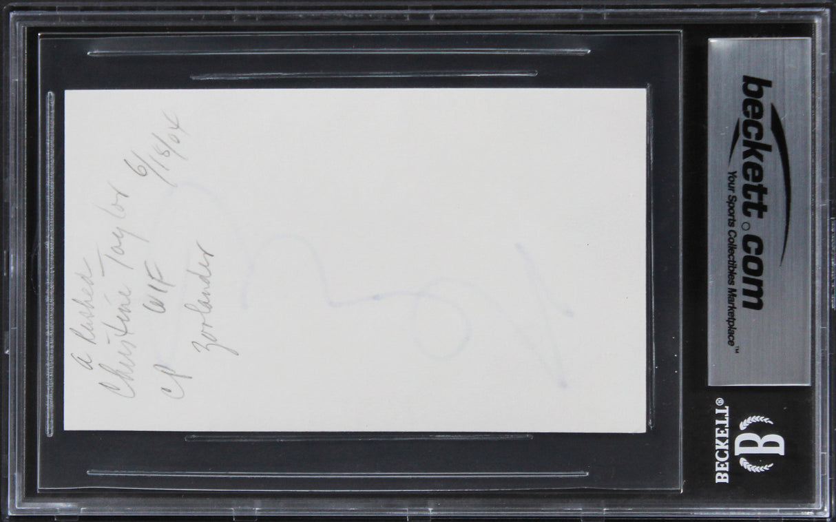 Christine Taylor Dodgeball Authentic Signed 3x5 Index Card BAS Slabbed