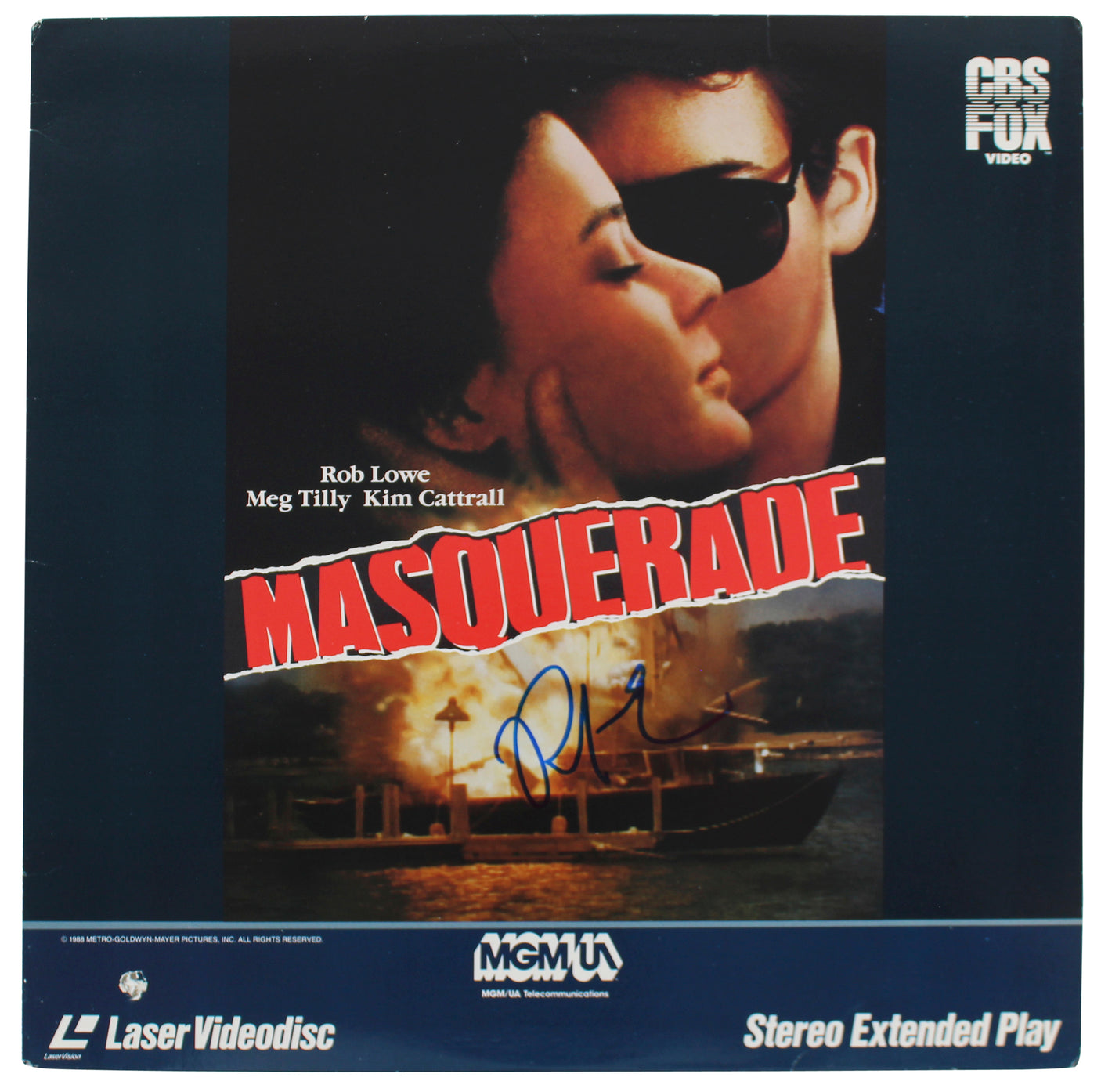 Rob Lowe Authentic Signed Masquerade Laserdisc Without Disc BAS #BG83152