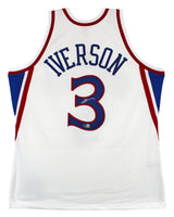 76ers Allen Iverson Authentic Signed White M&N HWC Authentic Jersey BAS Witness