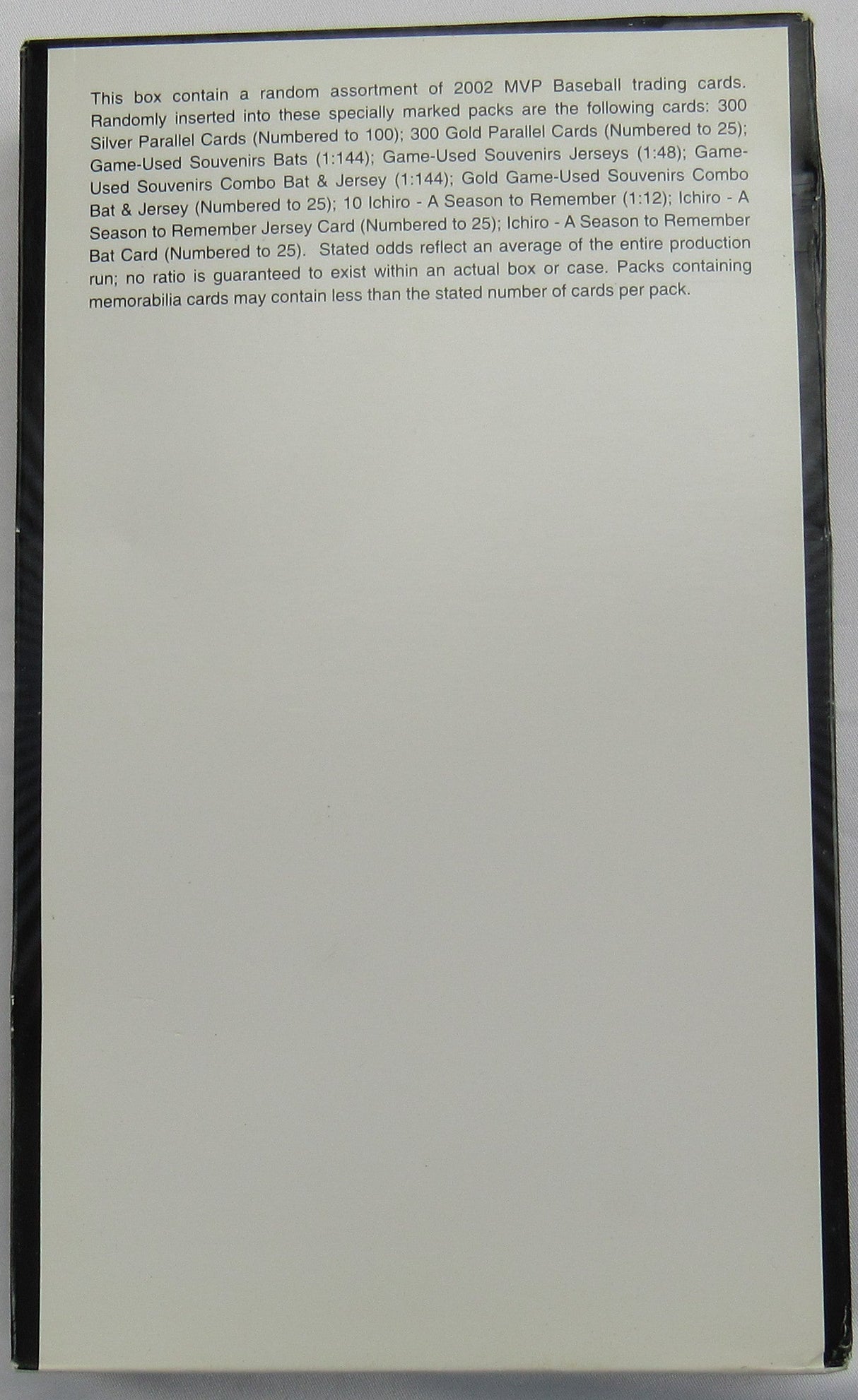 2002 Upper Deck MVP Baseball Wax Box - 14 Packs