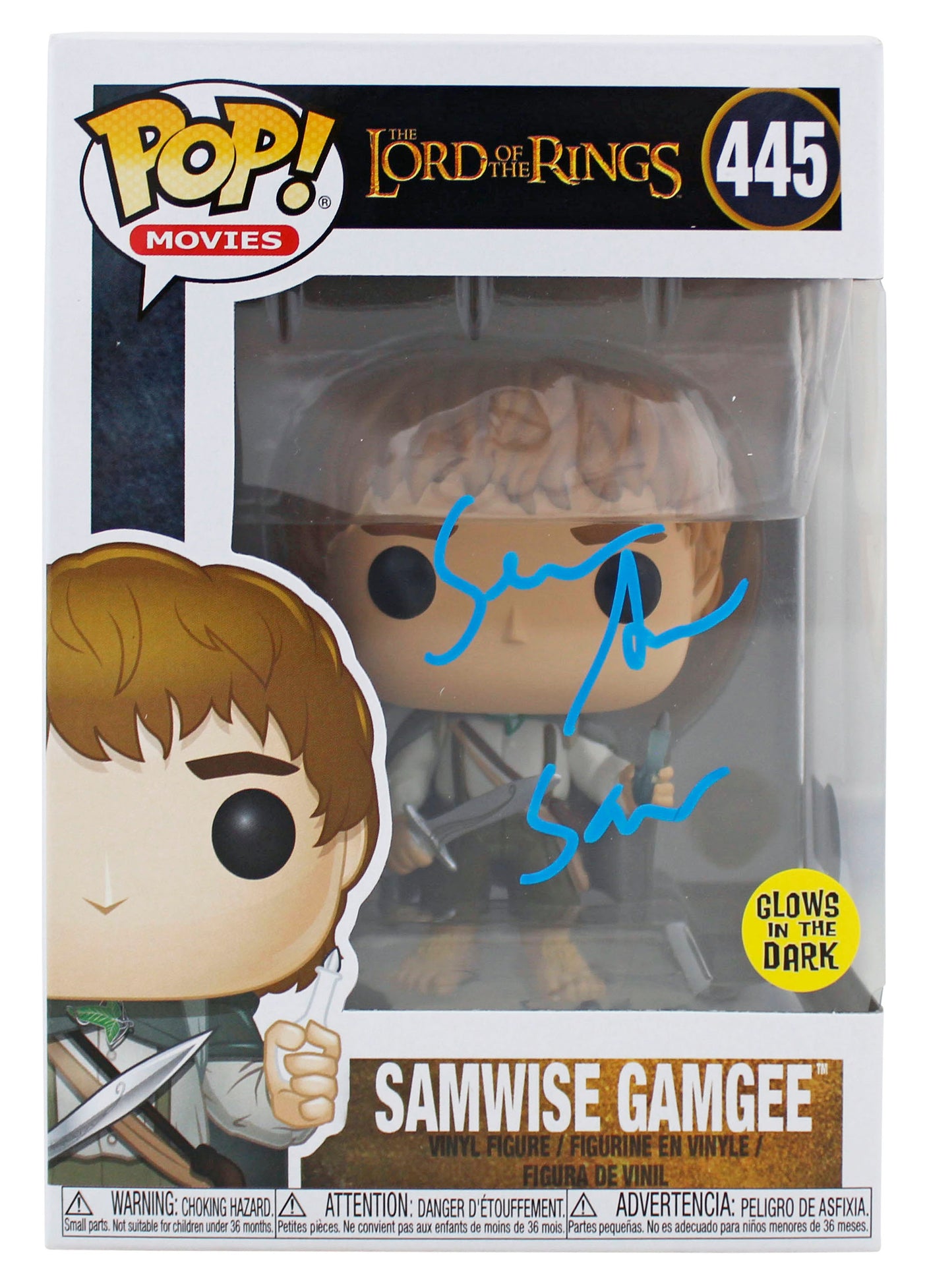 Sean Astin LOTR "Sam" Signed Funko Pop Vinyl Figure w/ Blue Sig BAS Witnessed