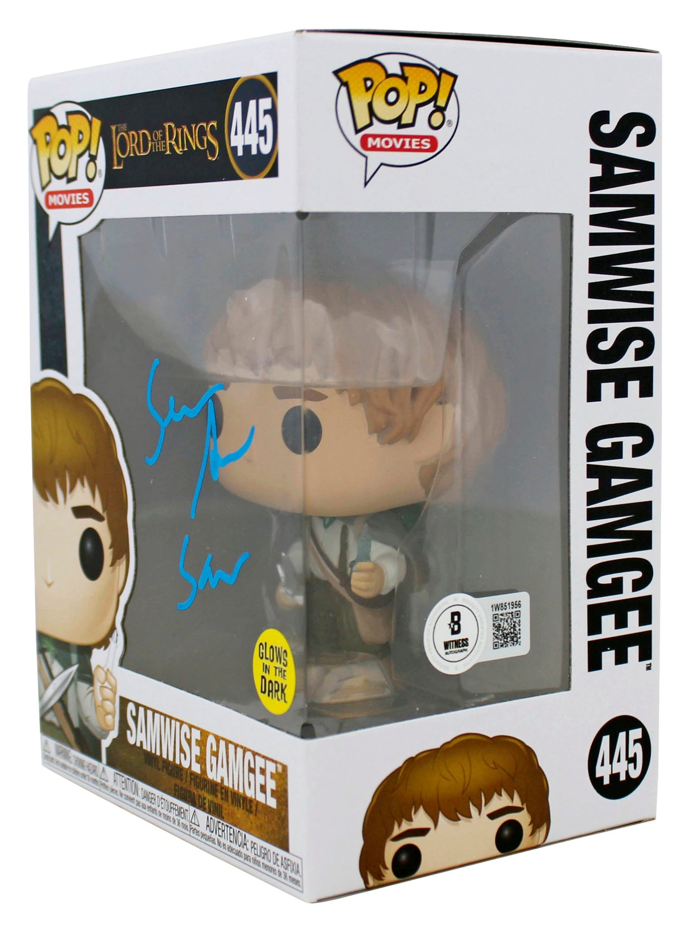 Sean Astin LOTR "Sam" Signed Funko Pop Vinyl Figure w/ Blue Sig BAS Witnessed