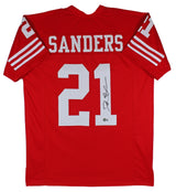 Deion Sanders Authentic Signed Red Pro Style Jersey Autographed BAS Witnessed