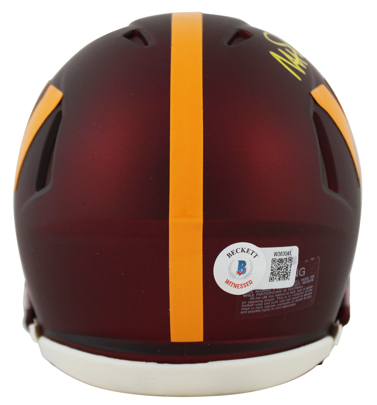 Commanders Magic Johnson Authentic Signed Speed Mini Helmet BAS Witnessed