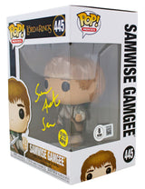 Sean Astin LOTR "Sam" Signed Funko Pop Vinyl Figure w/ Yellow Sig BAS Witnessed