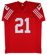 Deion Sanders Authentic Signed Red Pro Style Jersey Autographed BAS Witnessed