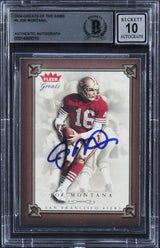 49ers Joe Montana Signed 2004 Greats Of The Game #6 Card Auto 10! BAS Slabbed