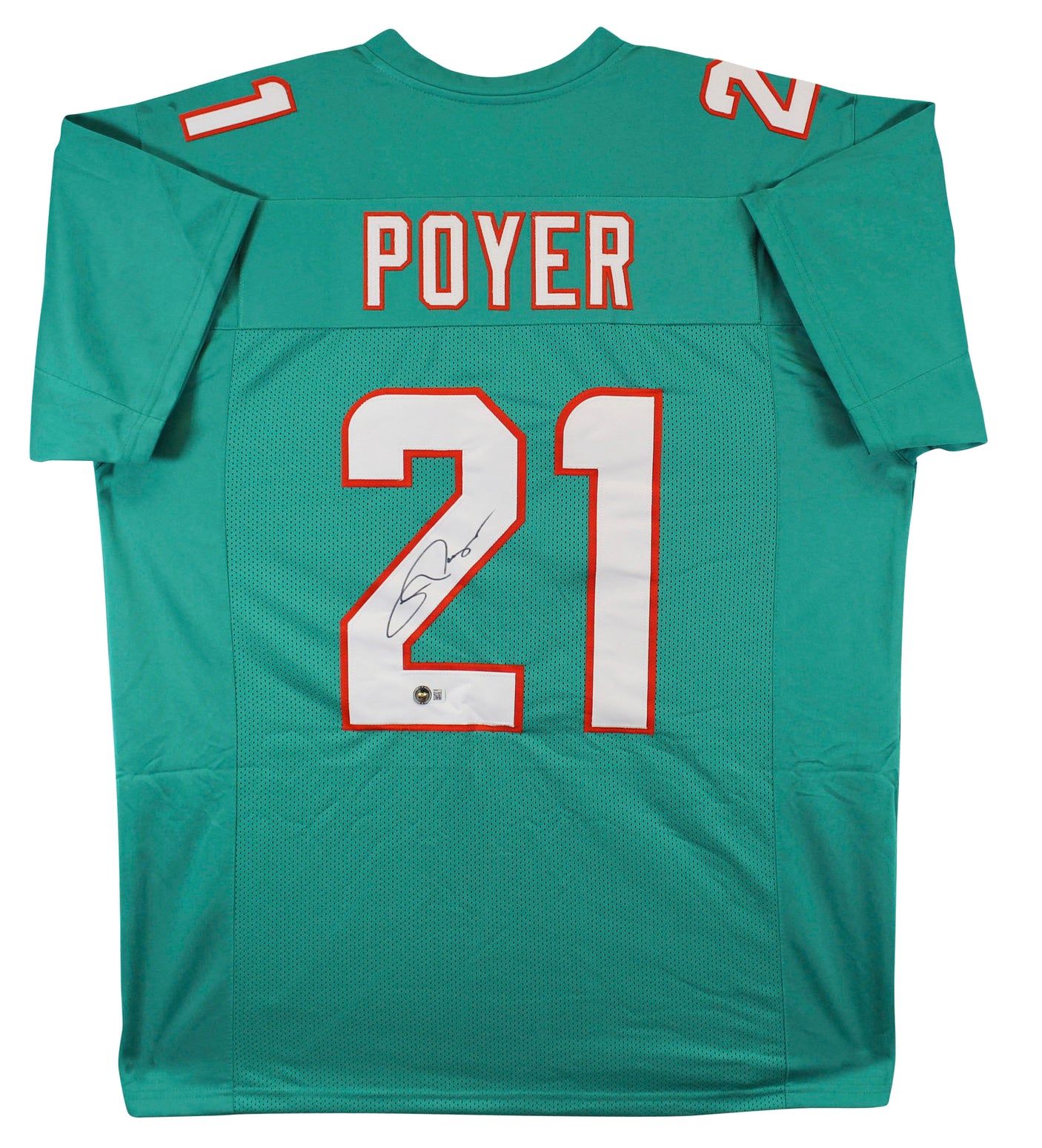 Jordan Poyer Authentic Signed Teal Pro Style Jersey Autographed BAS Witnessed