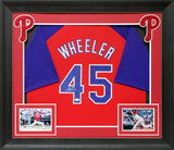 Zack Wheeler Authentic Signed Red Pro Style Framed Jersey Autographed JSA