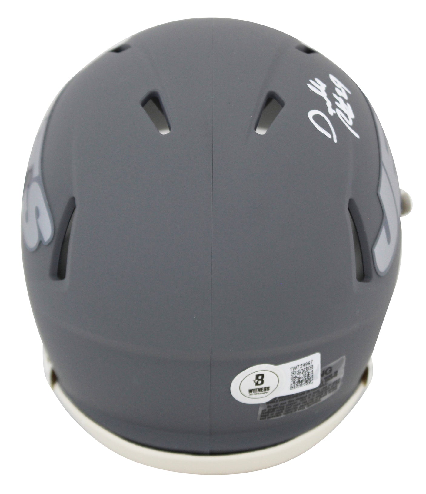 Jets Darrelle Revis Authentic Signed Slate Speed Mini Helmet BAS Witnessed