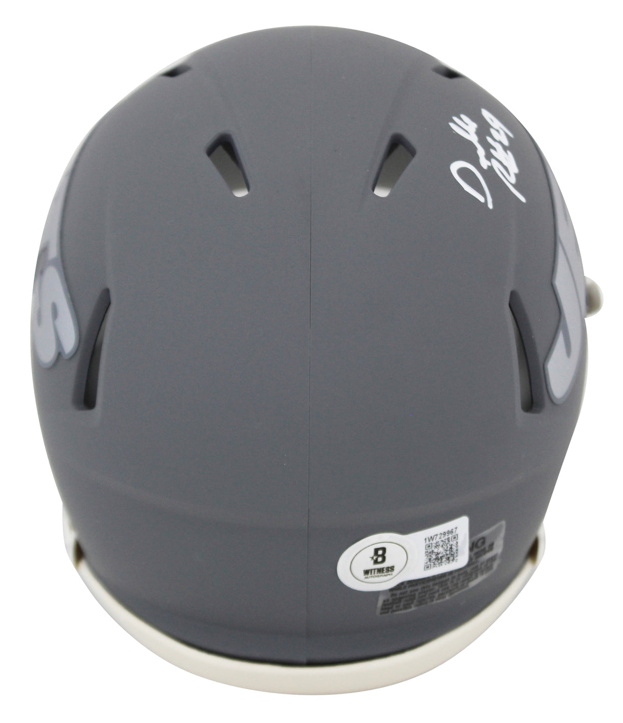 Jets Darrelle Revis Authentic Signed Slate Speed Mini Helmet BAS Witnessed