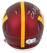 Commanders Chris Samuels Authentic Signed Speed Mini Helmet BAS Witnessed