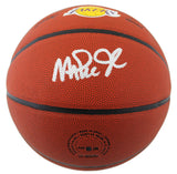 Lakers Magic Johnson Authentic Signed Wilson Logo Basketball w/ Case BAS Witness