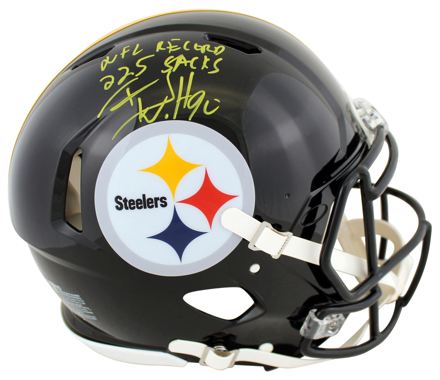 Steelers T.J. Watt NFL Record 22.5 Sacks F/S Speed Proline Helmet w/ Case BAS W
