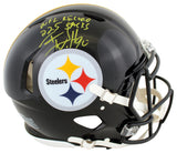 Steelers T.J. Watt NFL Record 22.5 Sacks F/S Speed Proline Helmet w/ Case BAS W