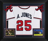Andruw Jones Authentic Signed White Pro Style Framed Jersey Autographed BAS