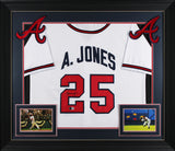 Andruw Jones Authentic Signed White Pro Style Framed Jersey Autographed BAS