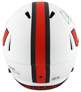 Miami Ed Reed Authentic Signed Lunar Full Size Speed Rep Helmet BAS Witnessed