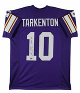 Fran Tarkenton "HOF 86" Signed Purple Pro Style Jersey BAS Witnessed