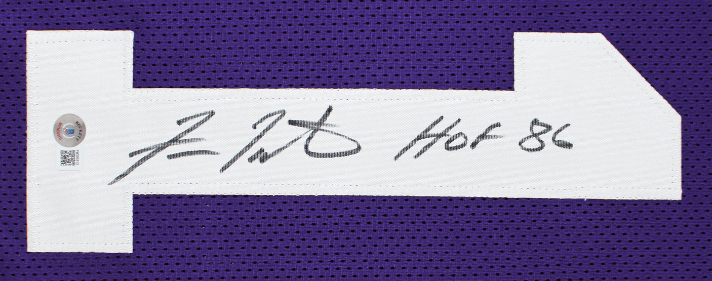 Fran Tarkenton "HOF 86" Signed Purple Pro Style Jersey BAS Witnessed