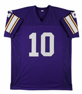 Fran Tarkenton "HOF 86" Signed Purple Pro Style Jersey BAS Witnessed