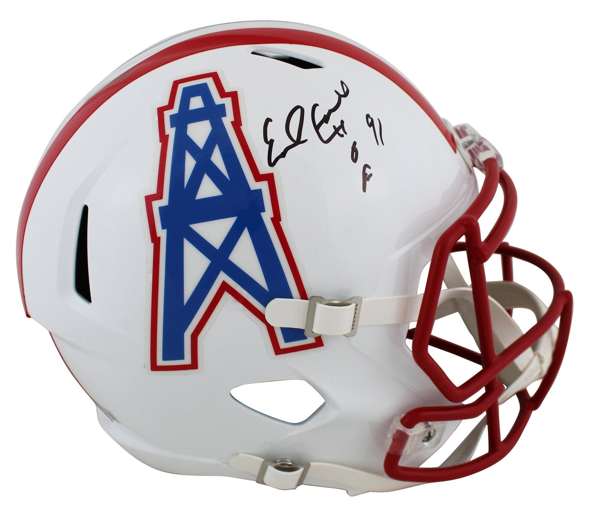 Earl Campbell Autographed/Inscribed Houston Oilers "HOF 91" 1981-98 Throwback Speed Full Size Helmet Beckett Witnessed